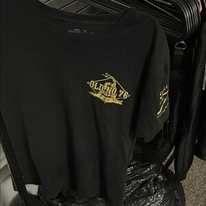 Black T-Shirt with Gold Graphic